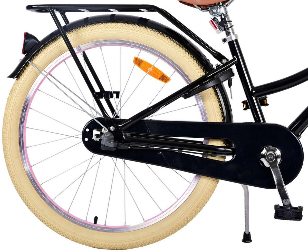 KINDERFAHRRAD Excellent - Mädchen - 24 Zoll - 3 Gänge - Rücktritt + Handbremse - Schwarz - Schwarz, Metall (65cm) - TPFSports