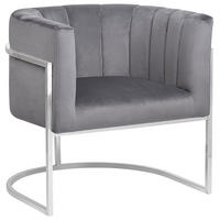 SESSEL Samtstoff grau Larvik - Grau, Textil (73/72/66cm) - Beliani