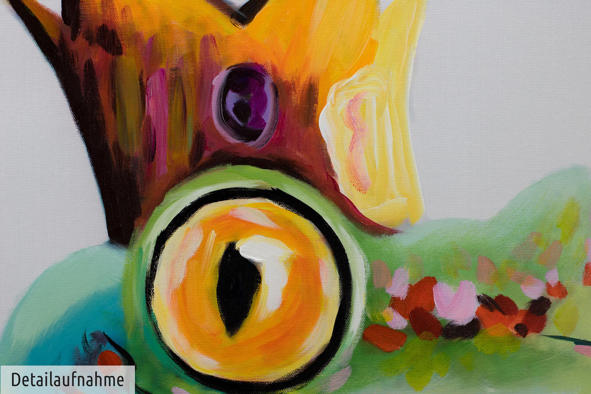 ACRYLBILD HANDGEMALT 80/80 cm - Blau/Gelb, Holz/Textil (80/80cm) - KUNSTLOFT