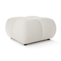POUF Creme Mila Mit Steppungen Auf Schwarzen Niedrigen Beinen - Weiß, Textil (72/43.5/72cm) - Sepro Meble