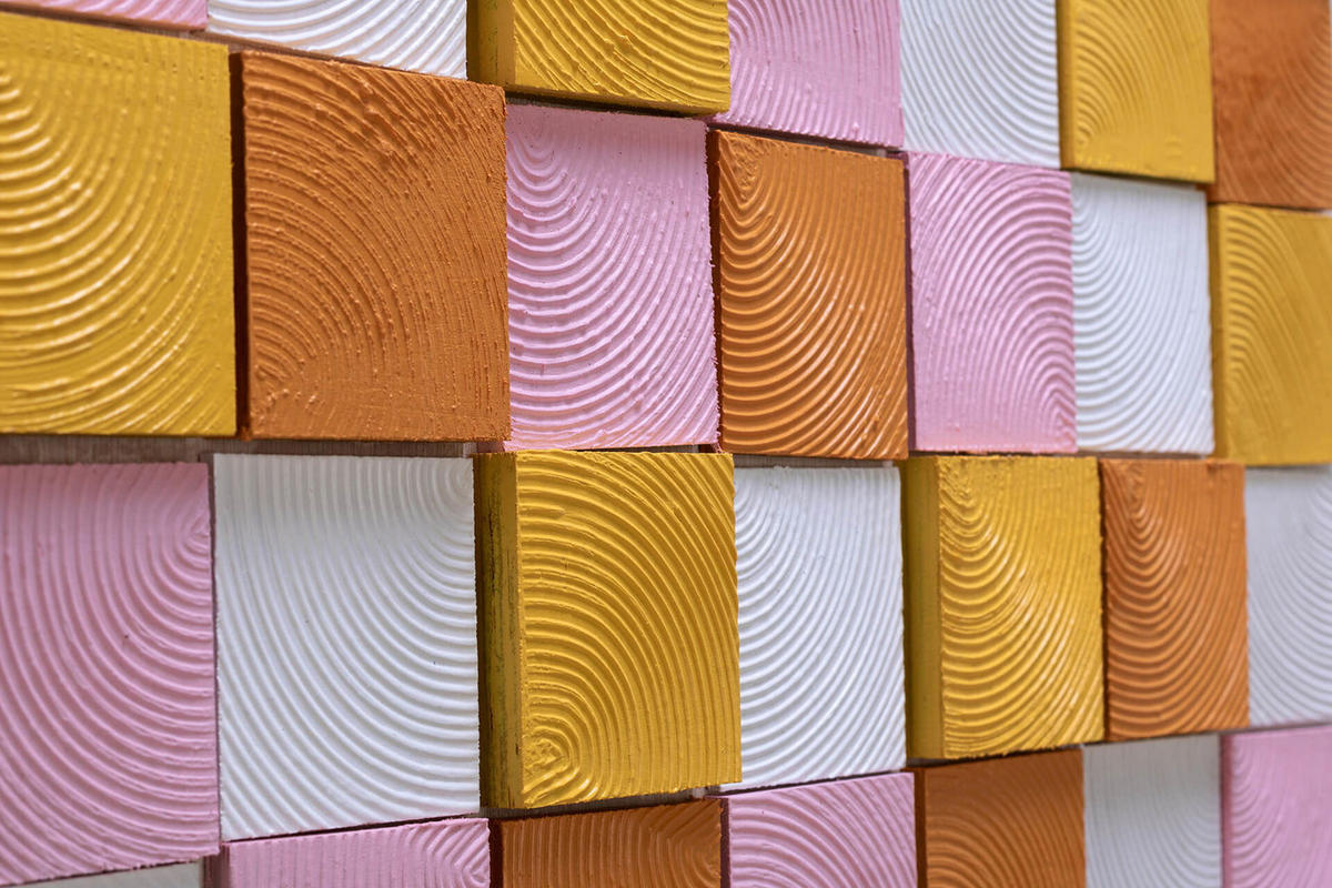 HOLZBILD Bunt 80/80 cm - Multicolor, Holz (5.57/80cm) - KUNSTLOFT