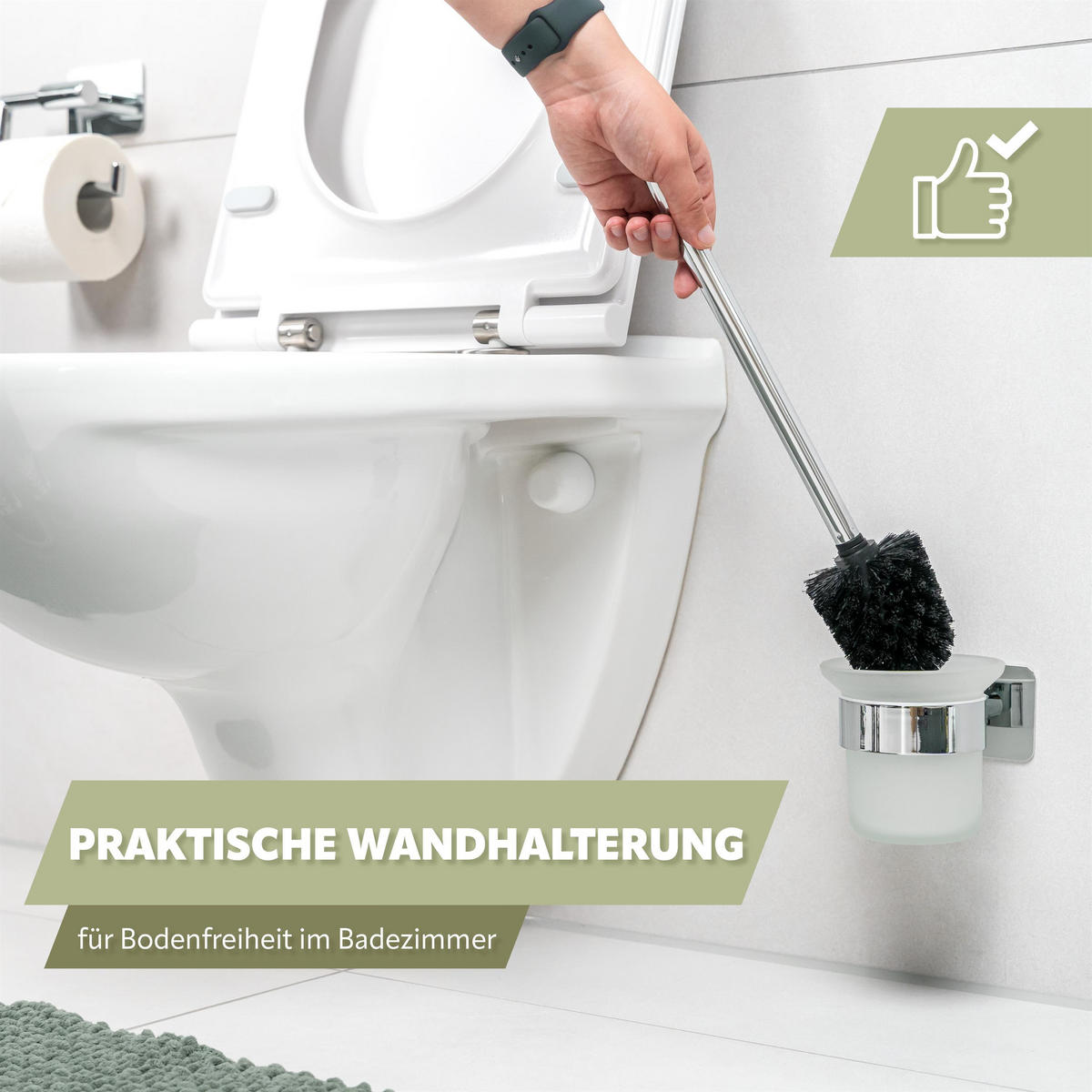 WC-GARNITUR LUCENTE TAPE, Edelstahl - Chromfarben, Metall (11.5/36/13.5cm) - bremermann