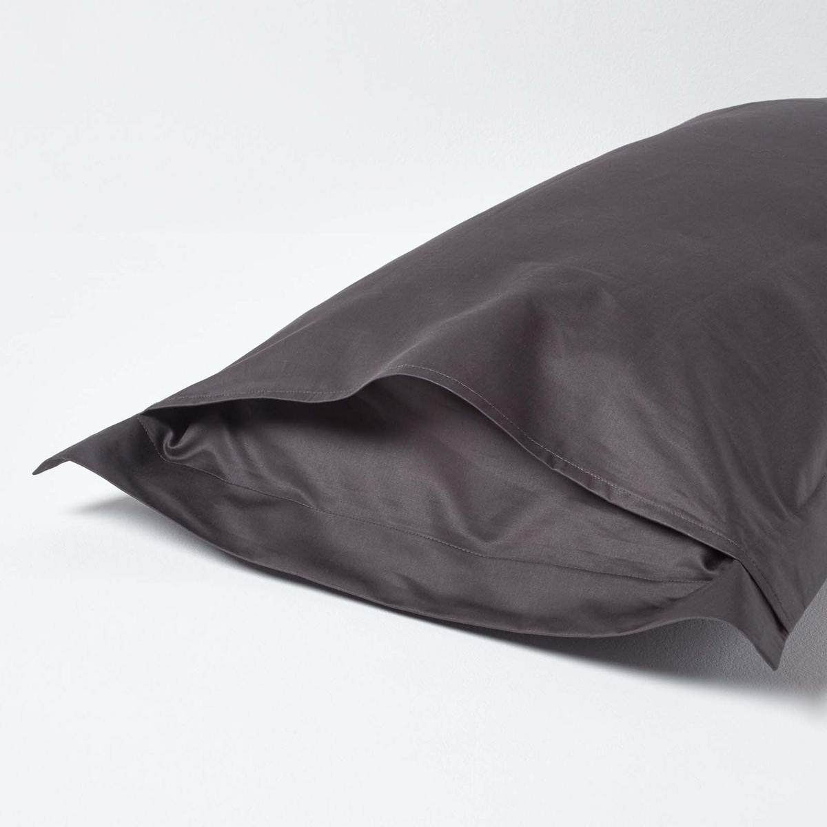 KISSENBEZUG Stehsaum Premium, Ägyptische Baumwolle, Fadendichte 1000 - Anthrazit, Textil (48/74cm) - Homescapes