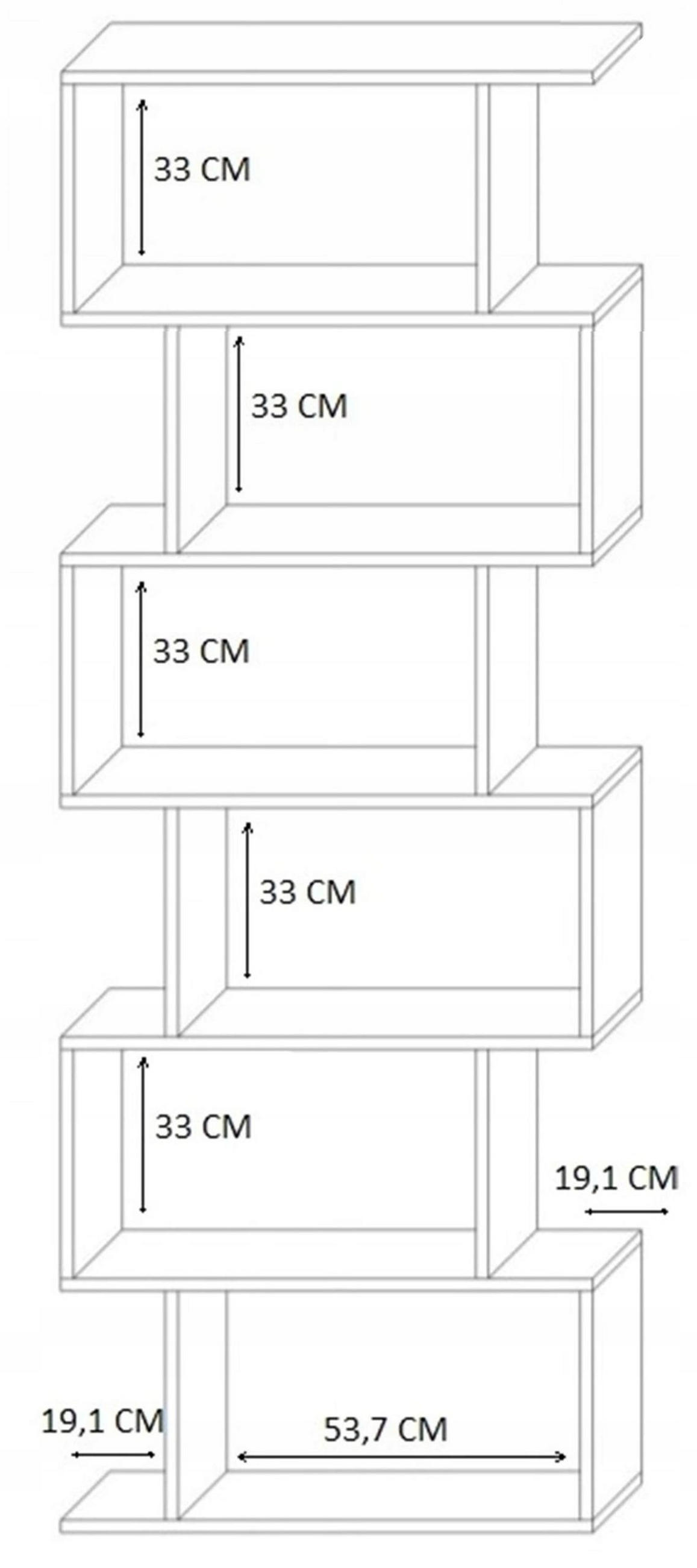 BÜCHEREGAL BASK MAX Grange Eiche 76,4/28/210 cm - Eichefarben, Holzwerkstoff (76.4/210/28cm) - Matkam Möbel
