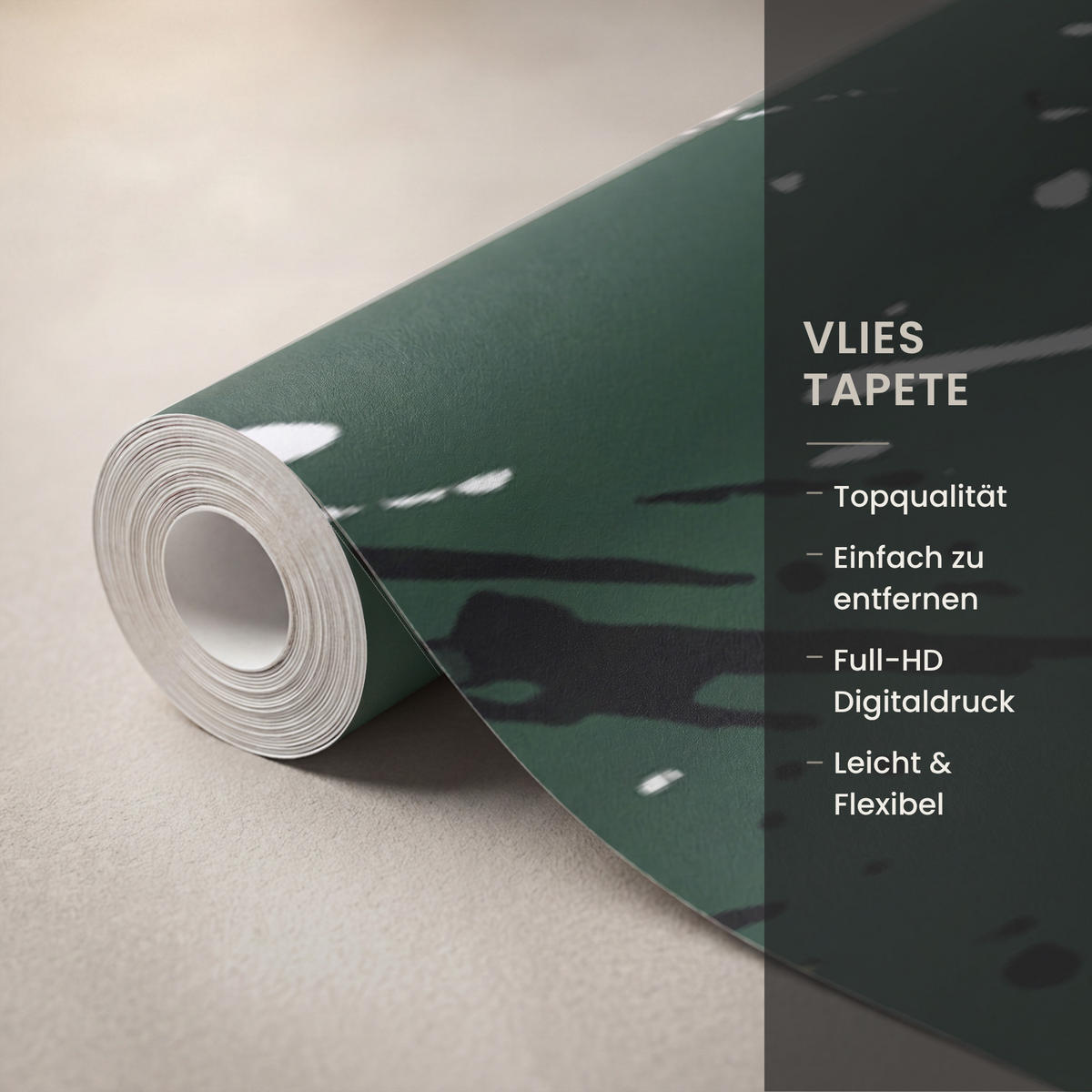 KINDERTAPETE - Fußball - Farbe - Spritzer - Grün - 350x200 cm - Dunkelgrün, Papier (350/200cm) - OnlyWow