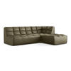 ECKSOFA Beidseitig Kunstleder Grün - Schwarz/Olivgrün, Leder/Kunststoff (258/178cm) - Makamii