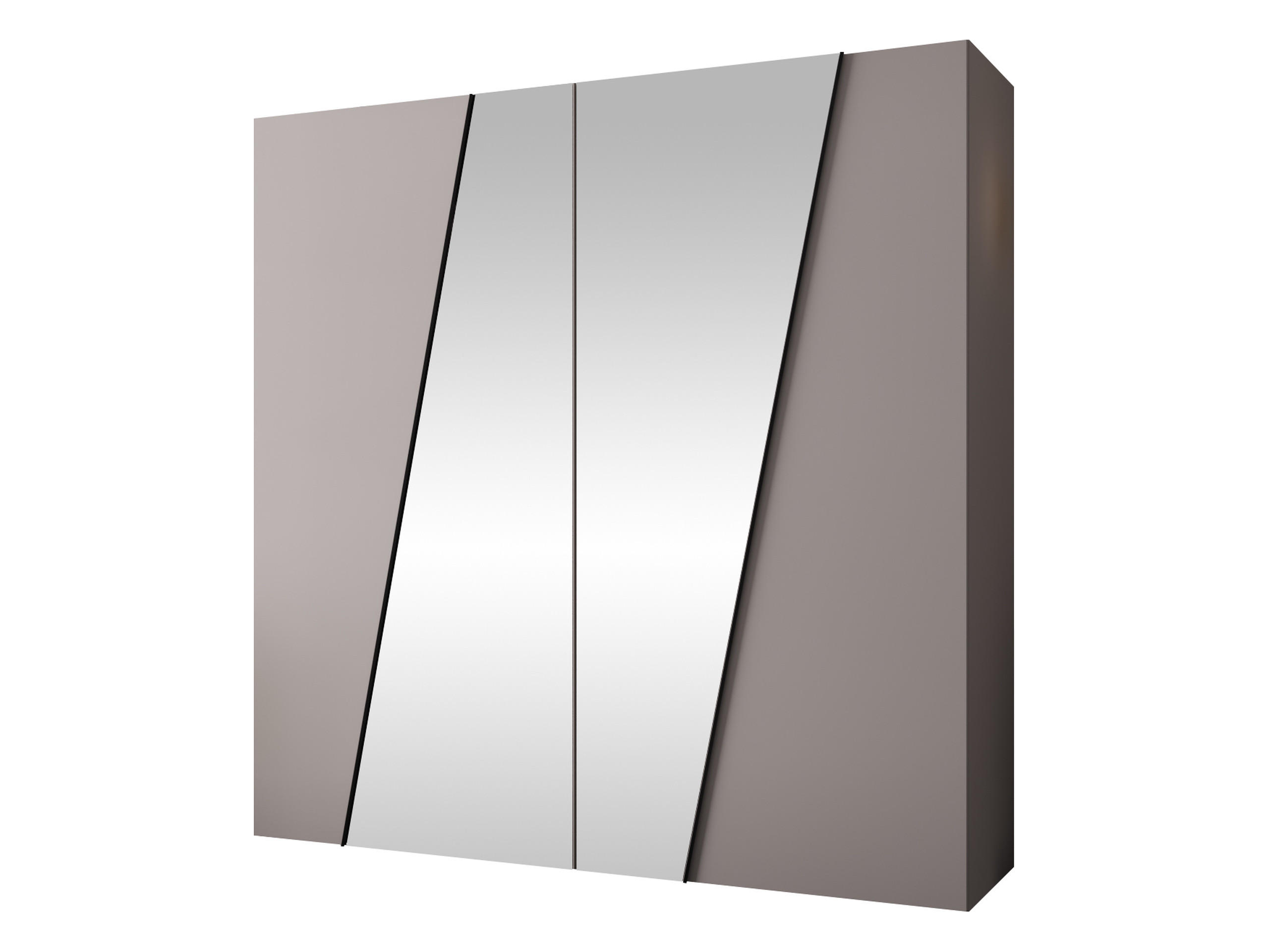 DREHTÜRENSCHRANK Zen 2L 200 cm - Kaschmir/Schwarz, Holzwerkstoff/Kunststoff (200/202/50cm) - MIRJAN24