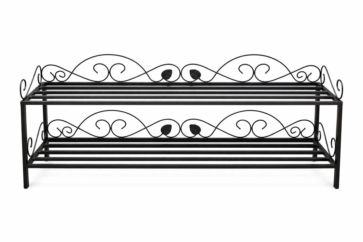 SCHUHREGAL 2 Ablagen Metall 92 cm - Schwarz, Metall (92/38/30cm) - DanDiBo