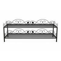 SCHUHREGAL 2 Ablagen Metall 92 cm - Schwarz, Metall (92/38/30cm) - DanDiBo