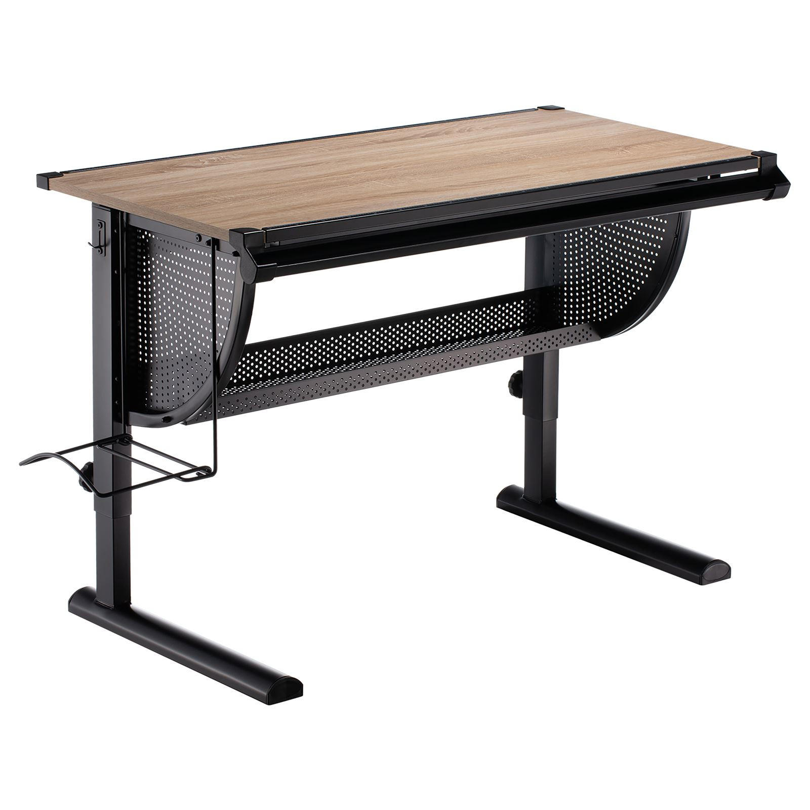 KINDERSCHREIBTISCH SARI - Schwarz/Sonoma Eiche, Holzwerkstoff/Metall (111/93/60cm) - CARO-Möbel