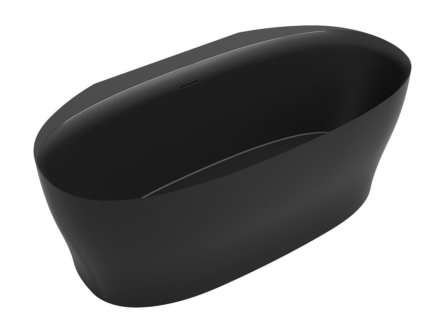 VORWANDBADEWANNE - 160cm x 80cm - Acryl - schwarz - LUMEL - Schwarz, Kunststoff (160/58/80cm) - Vente-Unique