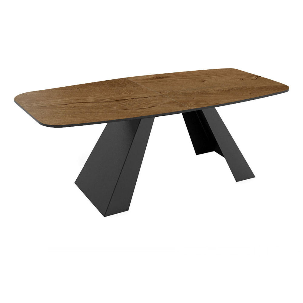 ESSTISCH Myron Eiche Lefkas dunkel 160-200 / 80 / 76cm - Eichefarben/Graphitfarben, Holz/Holzwerkstoff (80/200/76cm) - Feldmann-Wohnen