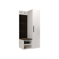 GARDEROBEN-SET Medi III - Schwarz/Braun, Holzwerkstoff/Kunststoff (40/191/50cm) - MIRJAN24