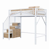 HOCHBETT mit Stauraum 90x200 cm Metall Weiß - Weiß, Metall (90/200cm) - Meubliv