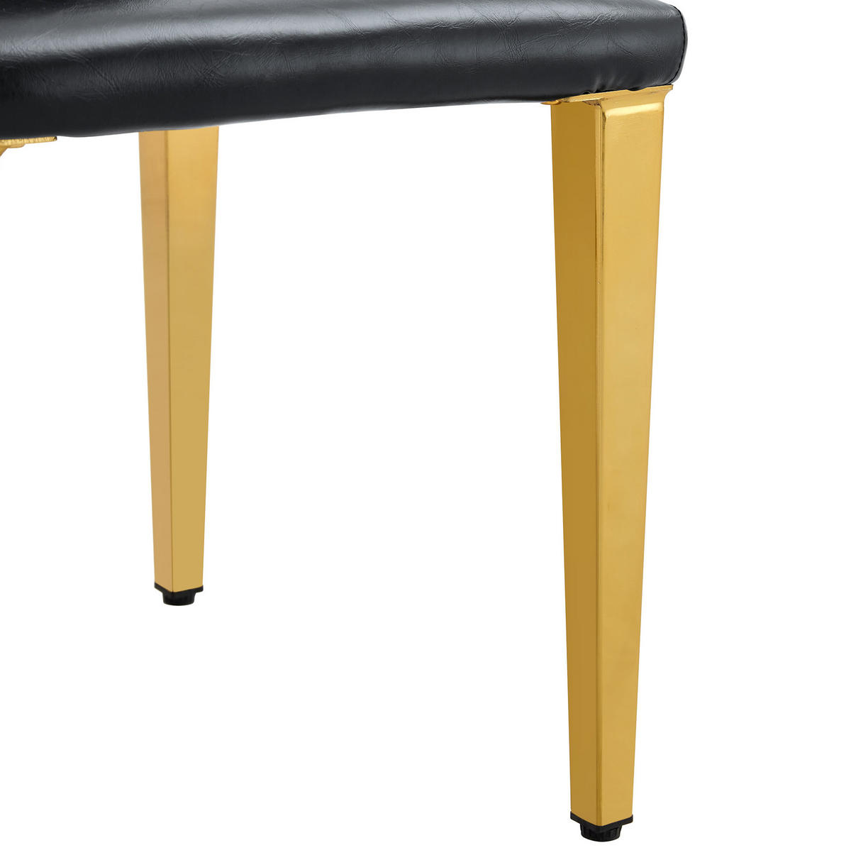 ESSZIMMERSTUHL 4er-Set Schwarz-Gold PU-Leder Metall - Schwarz, Metall (47/90/41cm) - Meubliv