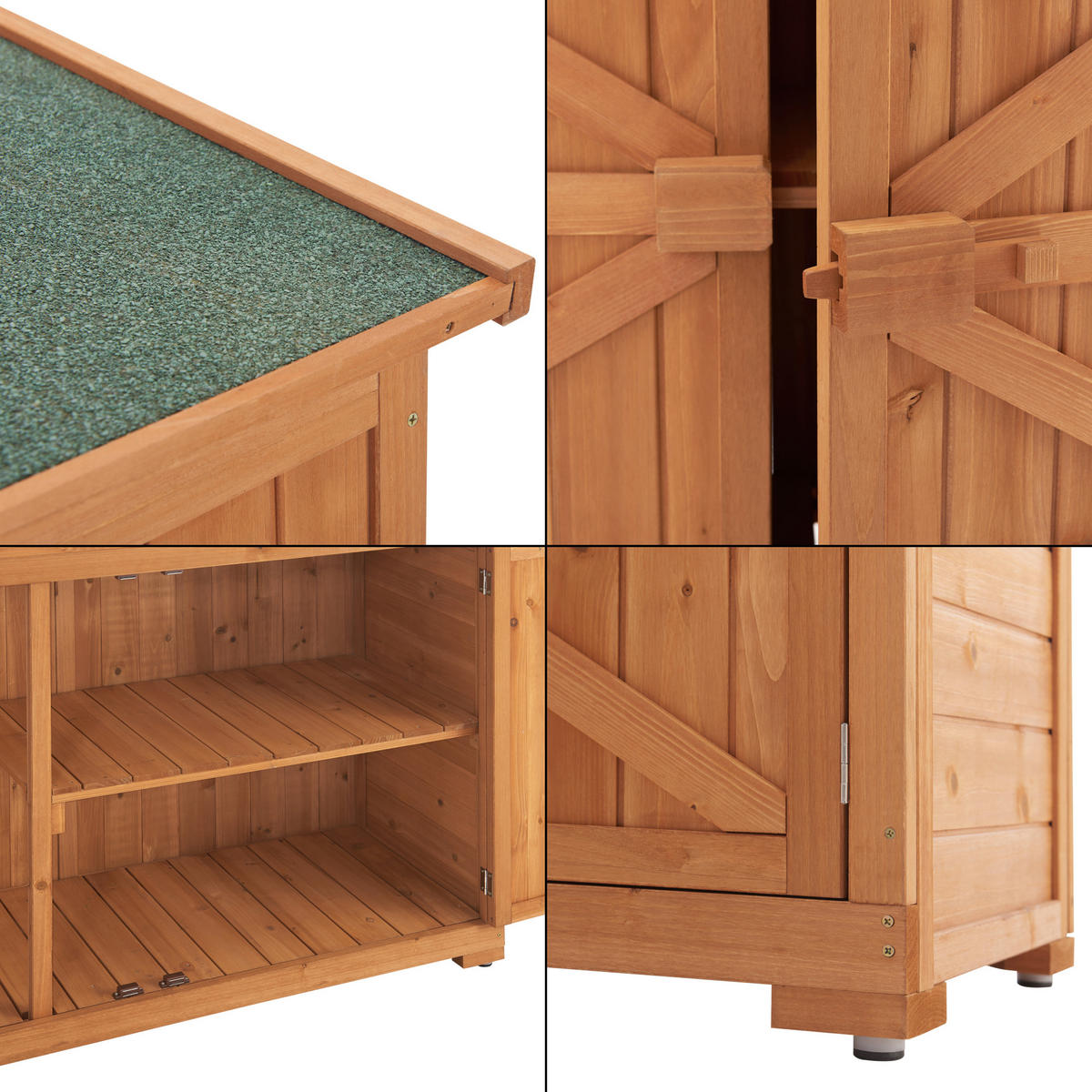 GERÄTESCHRANK Kerteminde - Naturfarben, Holz (128/88/50cm) - [en.casa]