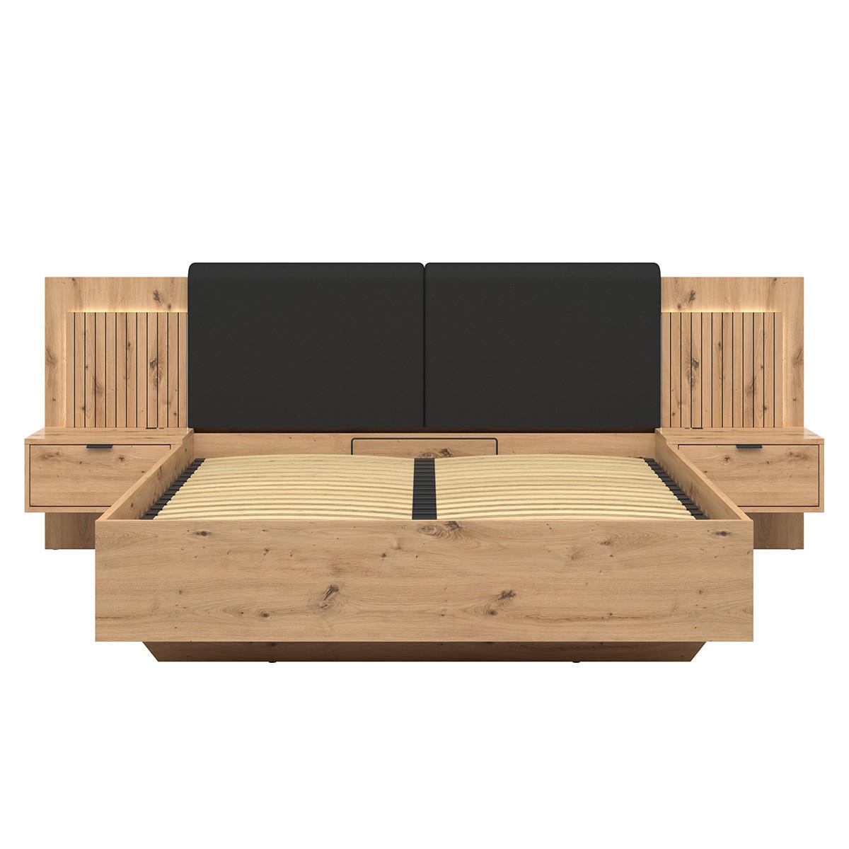 BOXSPRING POSTEL 160/200 Mao Dubové dřevo - hnědá, kompozitní dřevo (160/200cm) - Petits-meubles