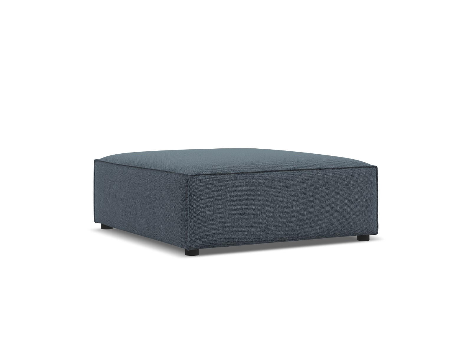 POUF Jodie aus strukturiertem Stoff blau - Blau, Textil (80/40/102cm) - Micadoni