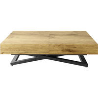 COUCHTISCH Cavetta U höhenverstellbar ausziehbar, Lancelot Eiche 120-200/80/27-76 cm - Eichefarben/Schwarz, Holzwerkstoff/Metall (80/120/76cm) - WFL GROUP