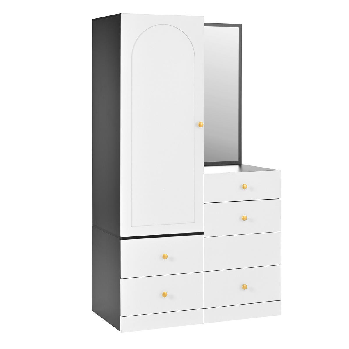 SCHMINKSCHRANK Spiegel Hocker Schubladen MDF Schlafzimmer 170cm - Multicolor, Holzwerkstoff (90/160/50.5cm) - FLIEKS