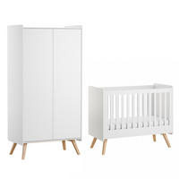 BABYZIMMER 2-teilig Vintage Weiß - Weiß, Holzwerkstoff (125/103/65cm) - Petits-meubles