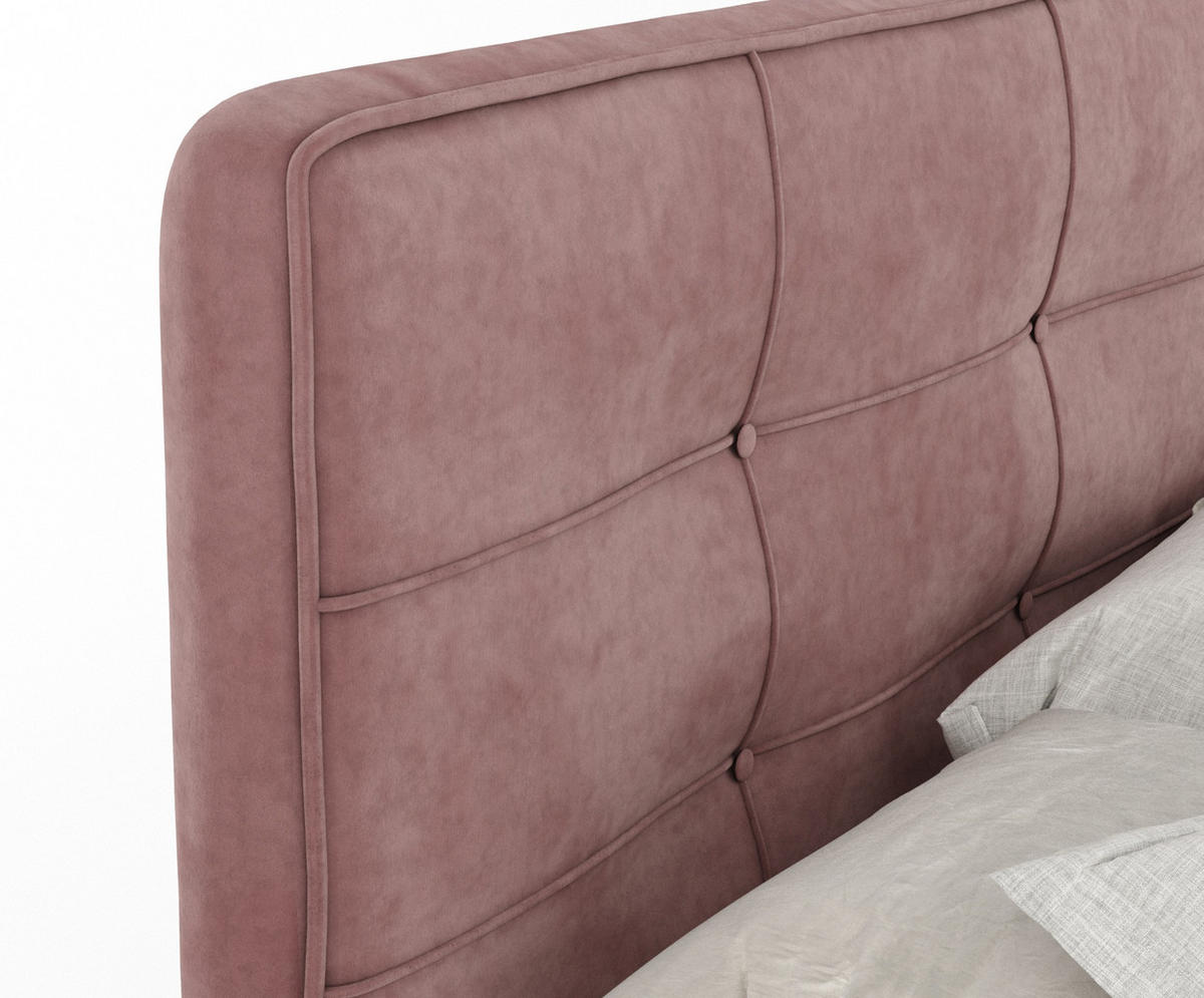 BOXSPRINGBETT Semplice Rosa 140/200 cm - Schwarz/Rosa, Holz/Holzwerkstoff (140/200cm) - Maison de Reve