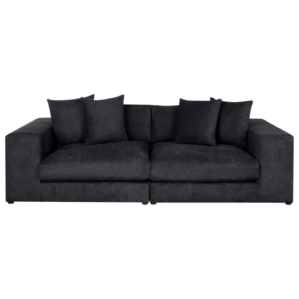 3-SITZER-SOFA schwarz mit Kissen Glorvika II - Schwarz, Textil (240/58/120cm) - Beliani
