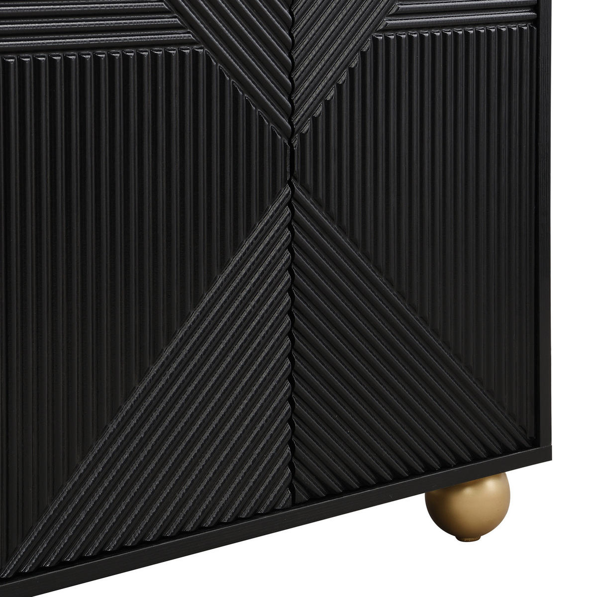 SIDEBOARD 120/35/71.5 cm Schwarz aus MDF mit 4 Türen - Schwarz, Holzwerkstoff (35/71.5/120cm) - OKMYHOME