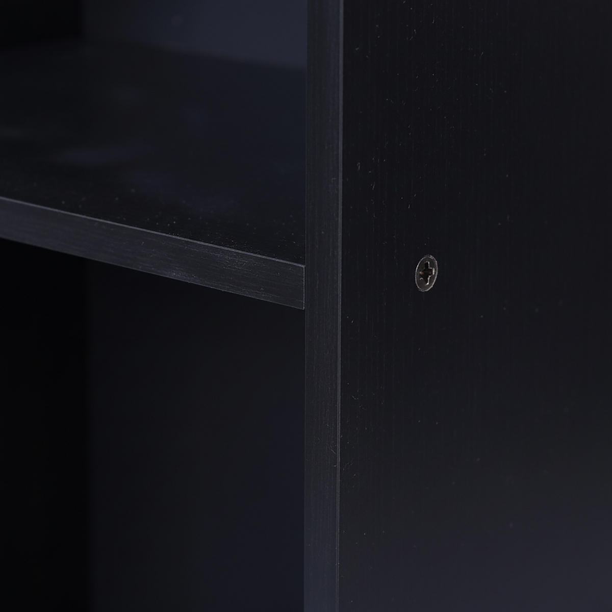 BÜCHERREGAL - Schwarz, Holzwerkstoff/Textil (32/132/24cm) - Relaxdays