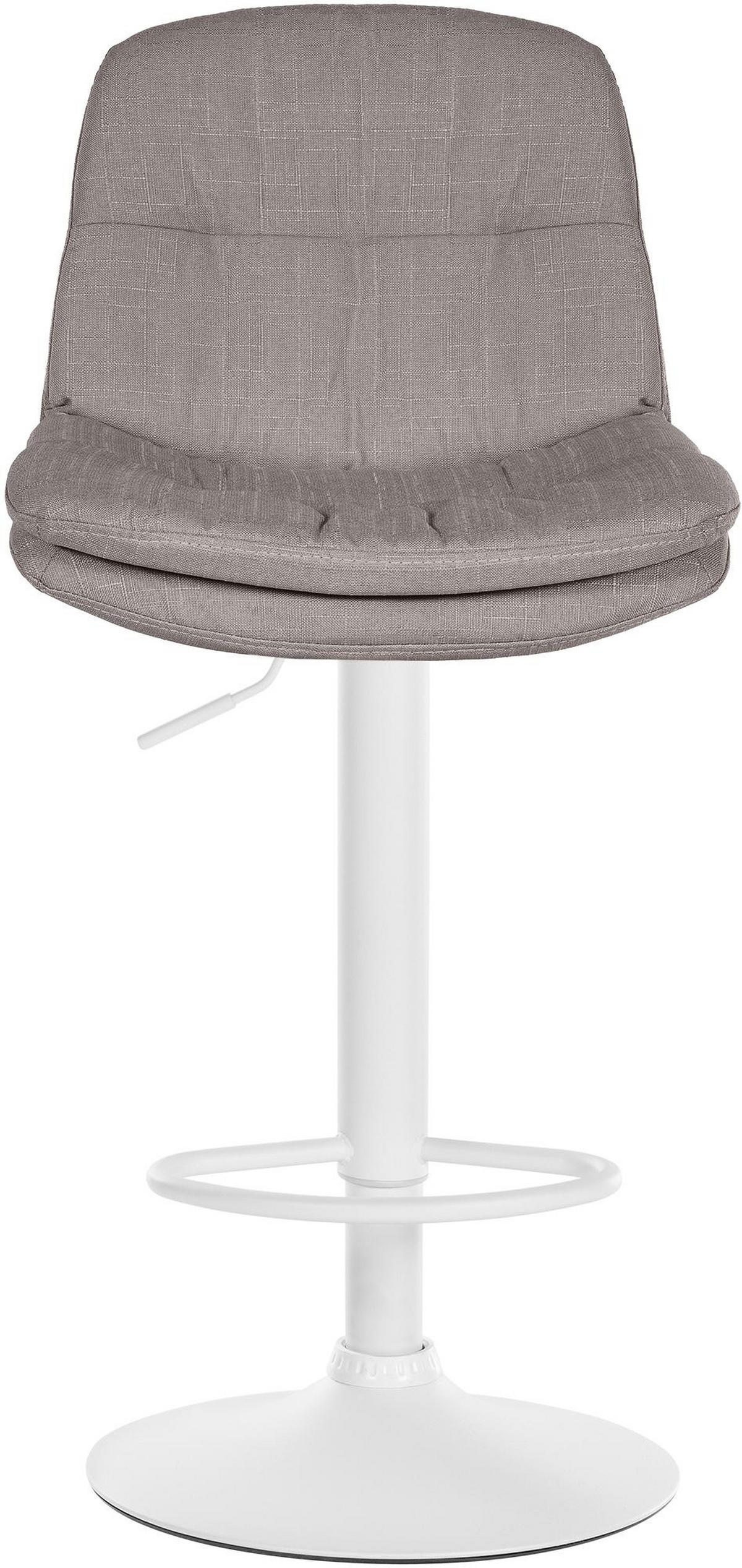 BARHOCKER Mitun Stoff Grau Weiß - Grau, Textil/Metall (46/92/54cm) - DELUKE