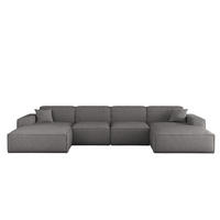 WOHNLANDSCHAFT Celes Premium In Artico - Grau, Holzwerkstoff/Textil (378/73/165cm) - Fun Möbel