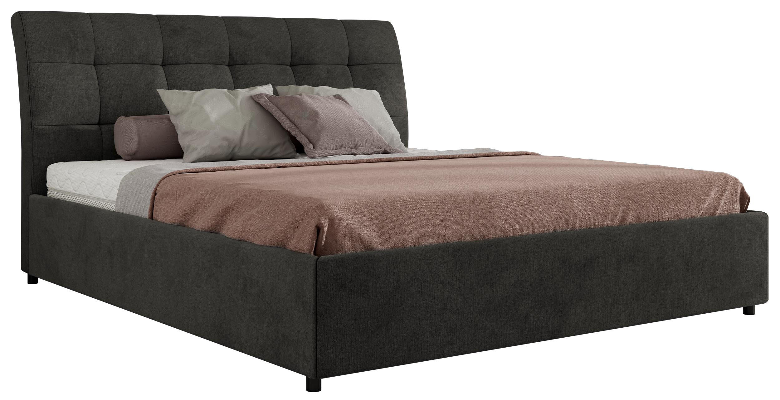 POLSTERBETT GALA CLASSIC 160/200 - Dunkelgrau Velvet - ohne Matratze - Dunkelgrau, Textil (160/200cm) - MKS