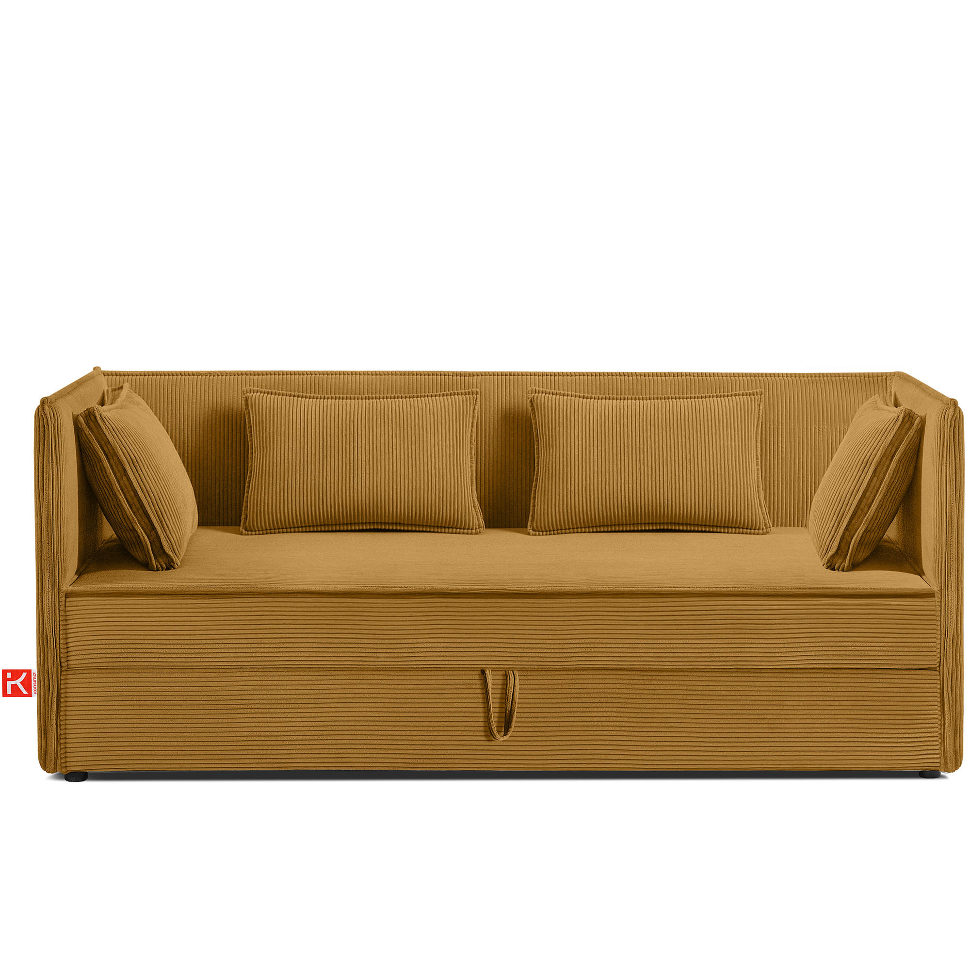 JUGENDBETT ROTI Einzelbett mit Bettkasten, 90x200cm, Bett mit Bonellmatratze, mit Rückenlehne - Gelb/Schwarz, Holz/Holzwerkstoff (92/200cm) - KONSIMO®