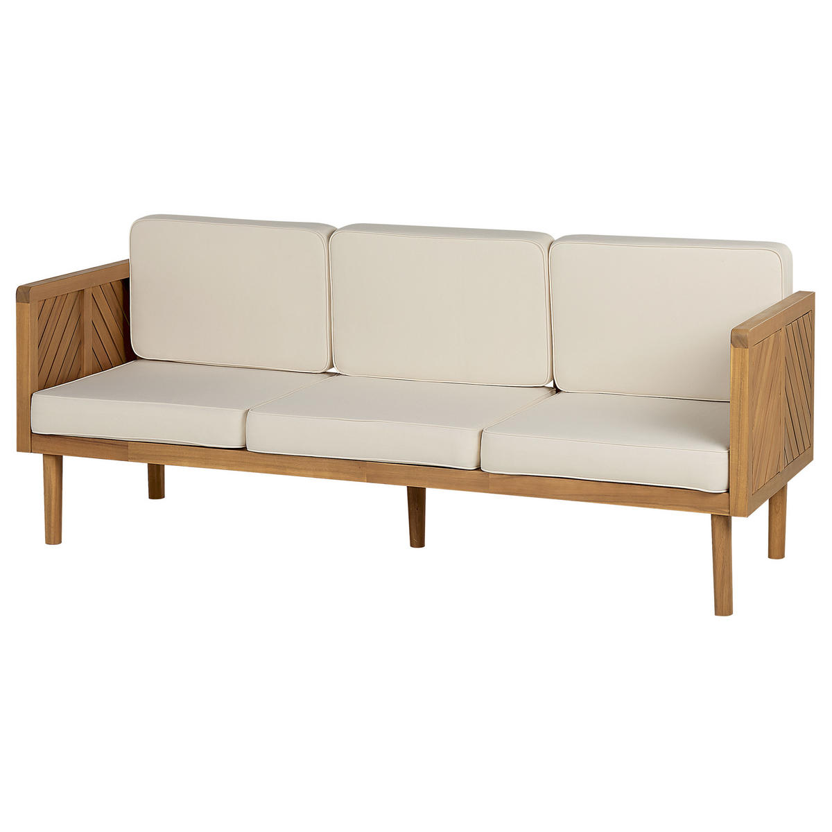 LOUNGE-SET 5-sitzer Akazienholz Hellbraun Baratti - Hellbraun, Holz - Beliani