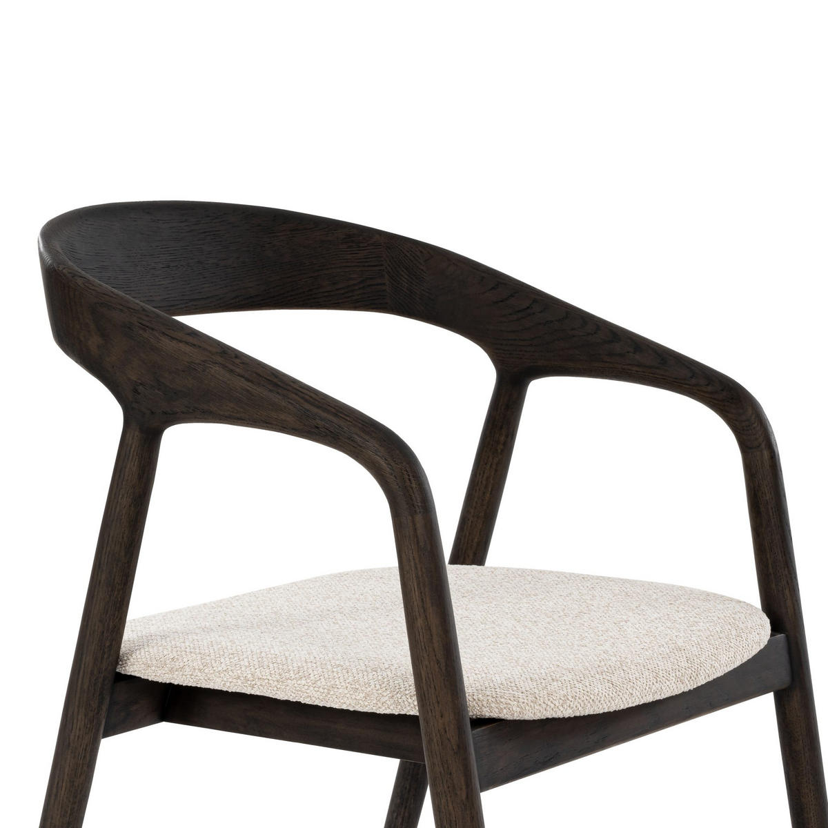 ESSZIMMERSTUHL Celeste, Braunes Eichenholz + beiger Stoff - Beige/Braun, Holz (55/80/61.5cm) - WOODEK