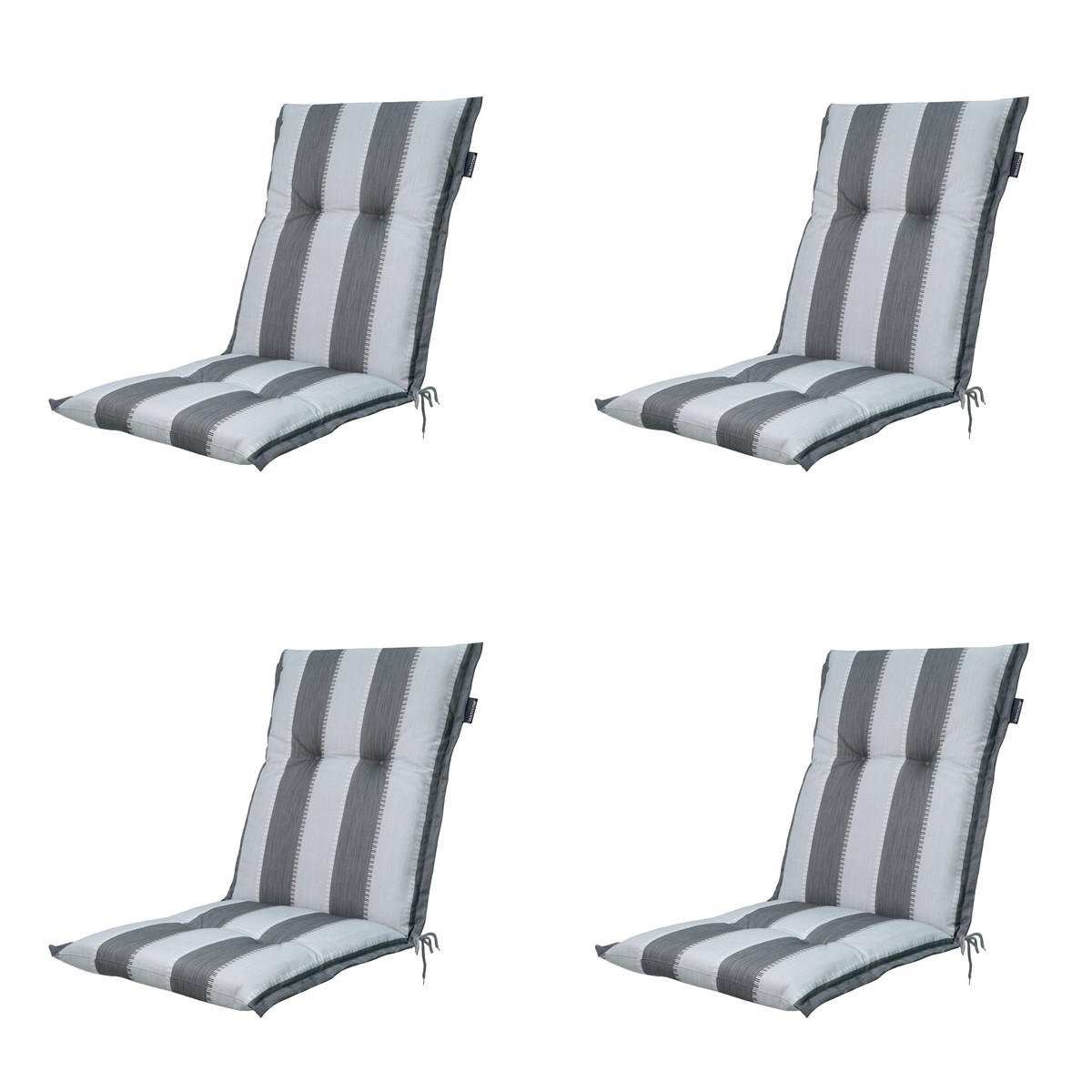 GARTENSTUHLKISSEN Banda 105/50 cm 4er-Set - Grau, Textil (50/6/105cm) - Madison