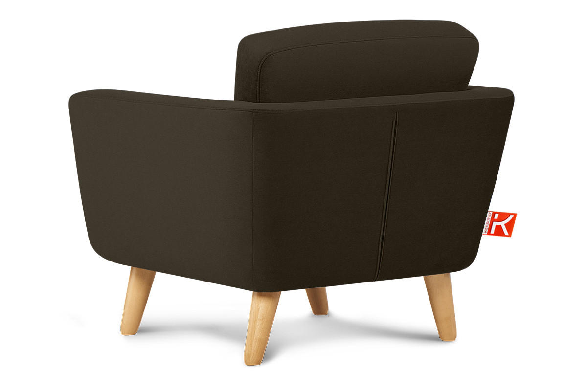 SESSEL TAGIO Massivholz-Beine, braun - Dunkelbraun/Braun, Buchenholz/Textil (86/80/88cm) - KONSIMO®