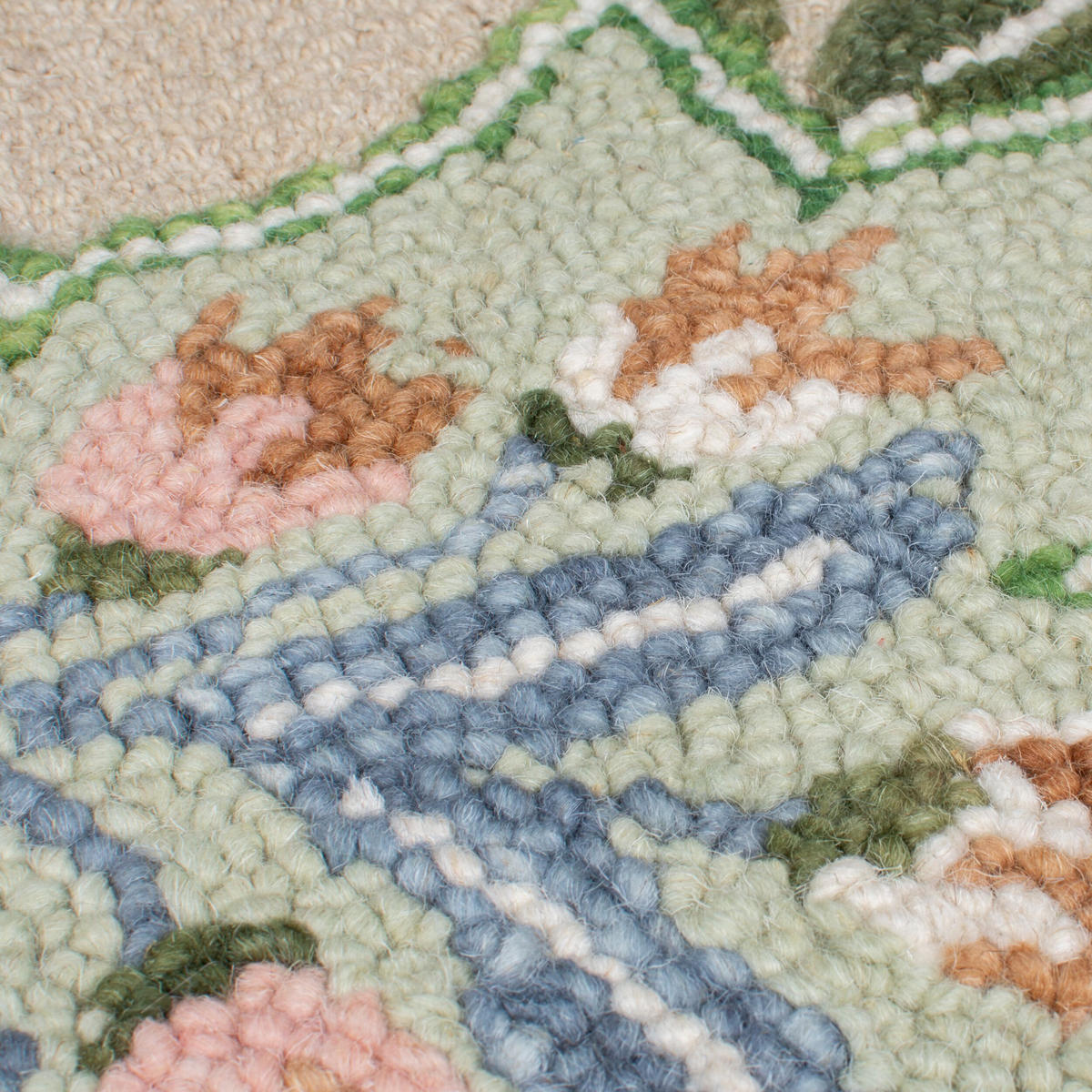 WOLLTEPPICH Shaped Botanisch Floral, Wohnzimmer Grün Rechteckig 200x290 - Grün, Textil (200/290cm) - KADIMA DESIGN