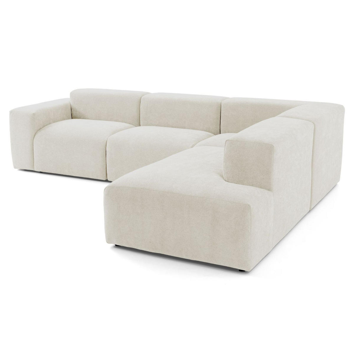 4-SITZER modulares Ecksofa HEAVEN SET 2 Rechts, Breite 300 cm Webstoff Weiß - Schwarz/Weiß, Holz/Kunststoff (245/300cm) - Muffo