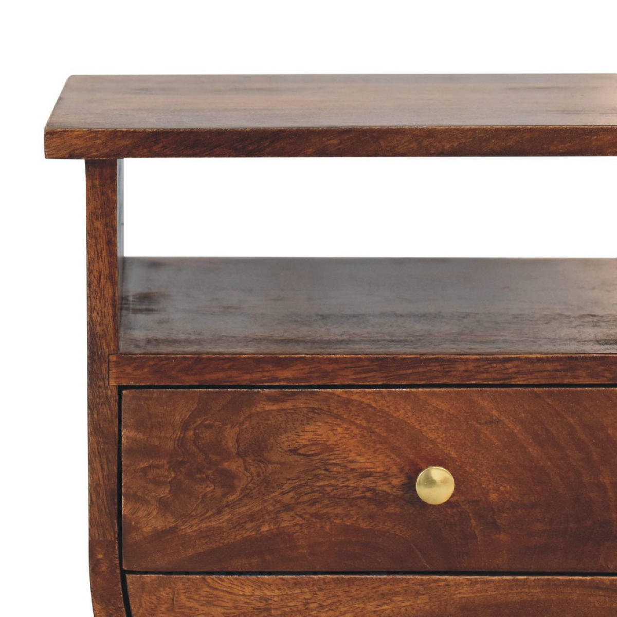 NACHTTISCH Split - Kastanienfarben/Messingfarben, Holz/Metall (40/52/35cm) - Artisan Furniture