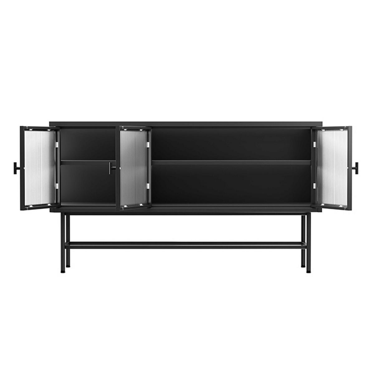 SIDEBOARD, Schwarz - Schwarz, Metall (40/66/120cm) - Oviala