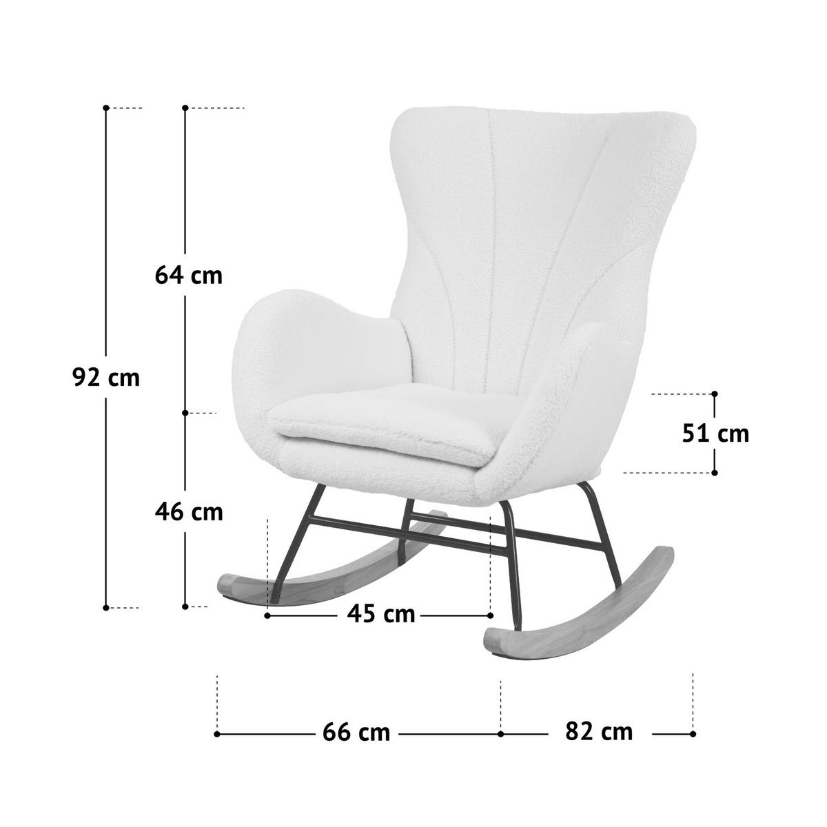 SCHAUKELSESSEL Knut - Weiß, Textil (66/92/82cm) - SVITA