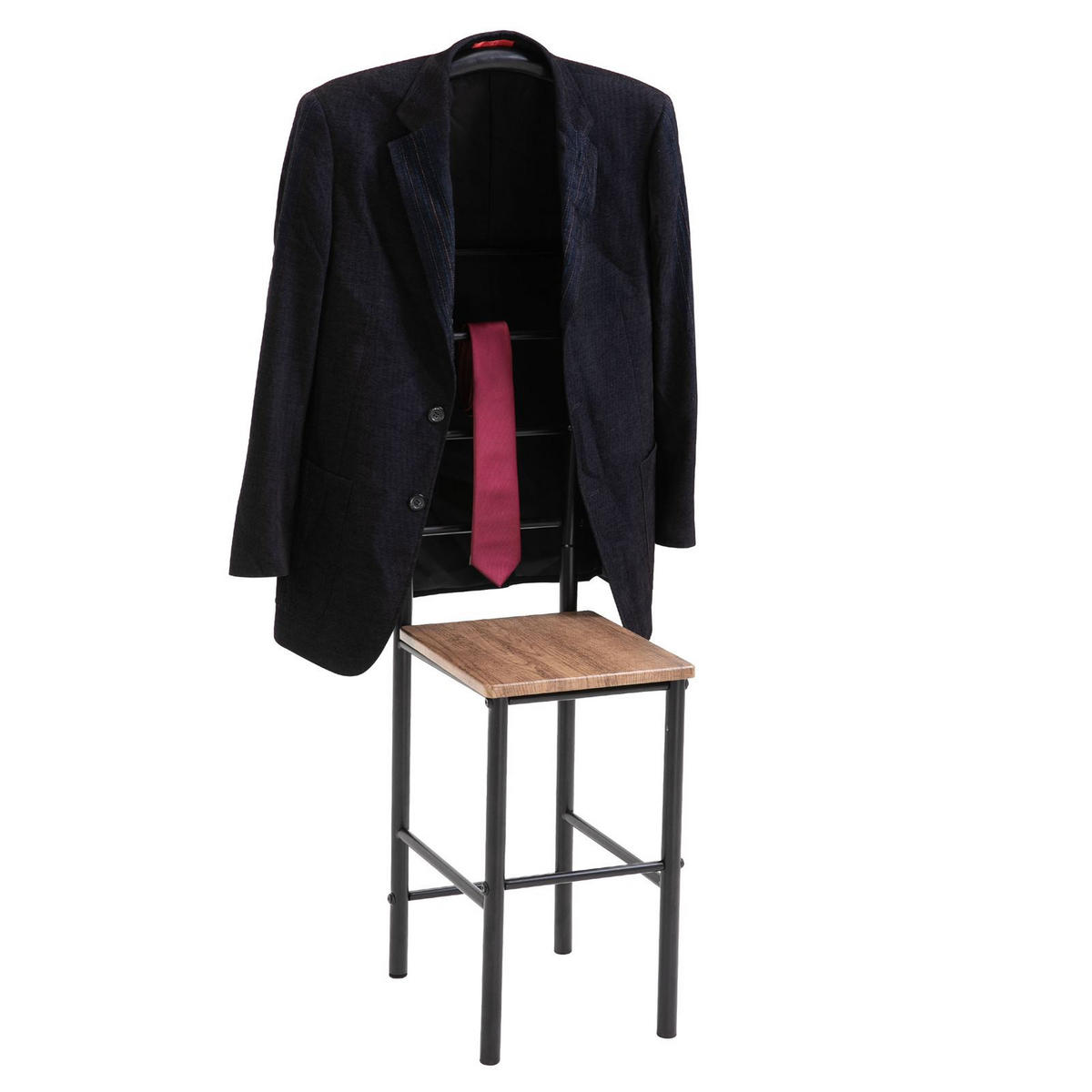 HERRENDIENER JIVO 2ER-SET - Wildeiche/Schwarz, Metall (53/121/47cm) - CARO-Möbel