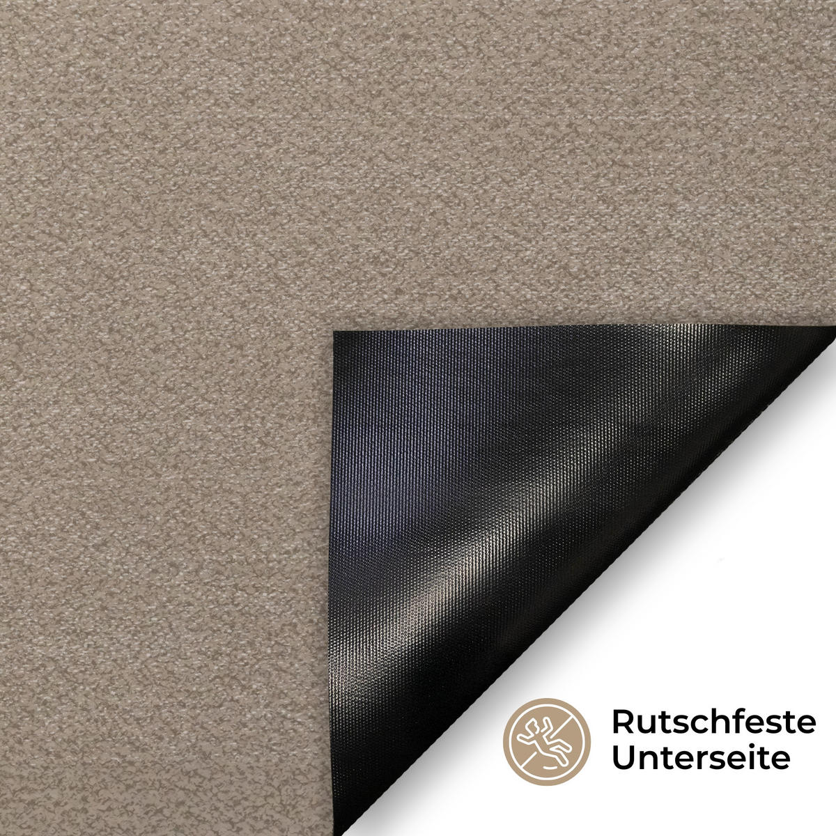 FUSSMATTE Glatte Oberflächen - Harmonisch - Wellenförmig 90x60 cm - Beige, Kunststoff (90/0.4cm) - MuchoWow