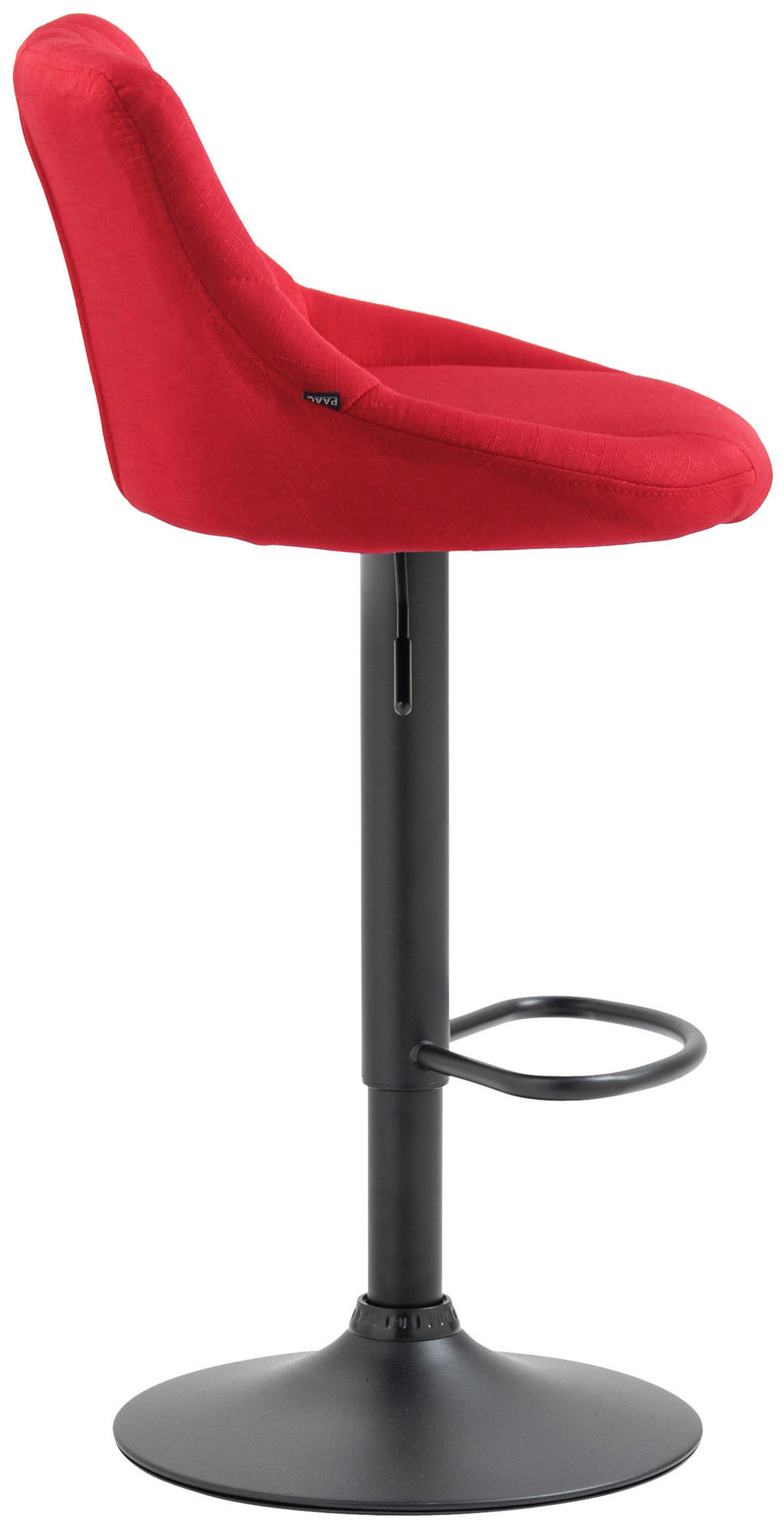 BARHOCKER Stoff rot - Rot/Schwarz, Textil/Metall (46/83/49cm) - CLP