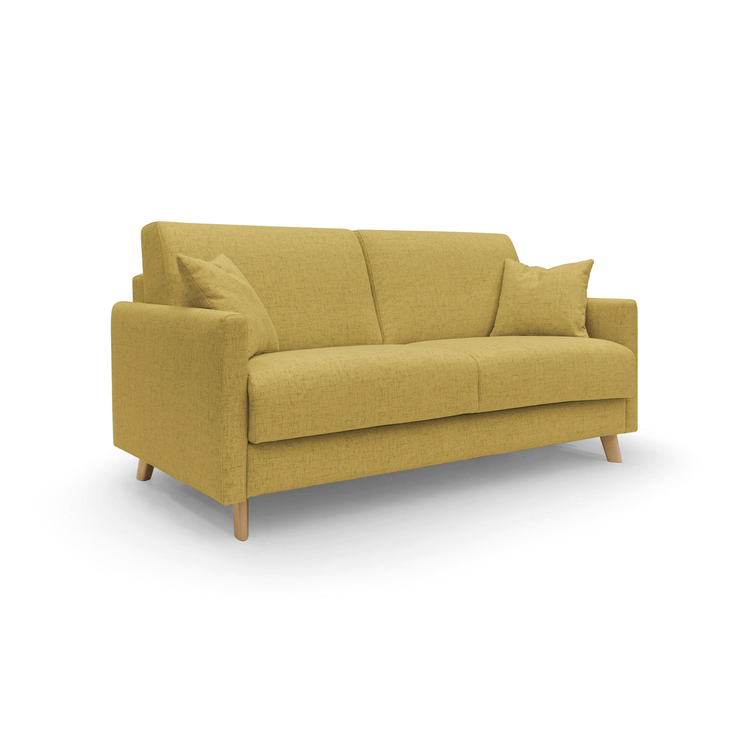 SCHLAFSOFA Edgar - Gelb, Textil (160/94/97cm) - Divani.store