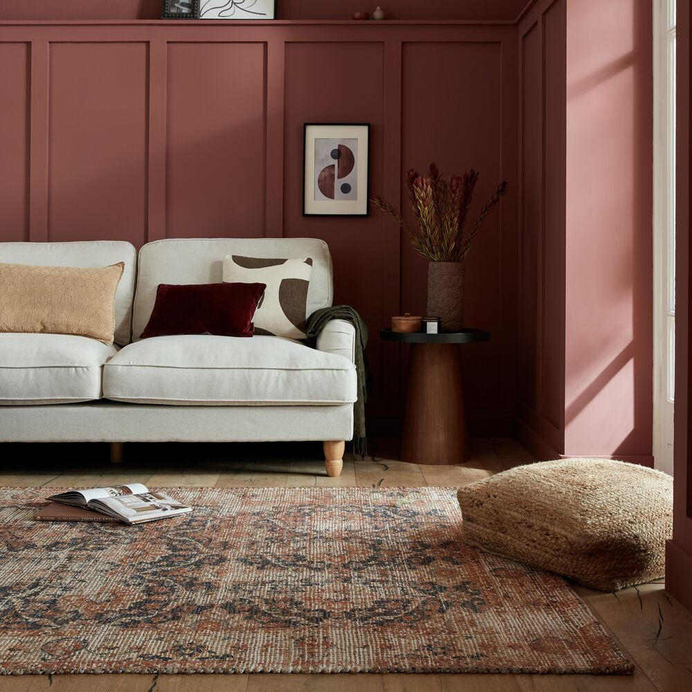 TEPPICH Jute Vintage-Design, handgewebt WENSLEY, Rot-Blau 80x150 cm - Rot, Textil (80/150cm) - KADIMA DESIGN
