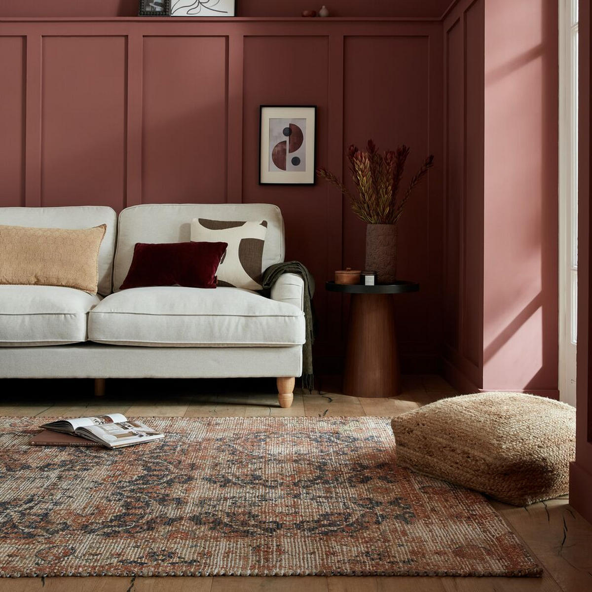 TEPPICH Jute Vintage-Design, handgewebt WENSLEY, Rot-Blau 160x230 cm - Rot, Textil (160/230cm) - KADIMA DESIGN