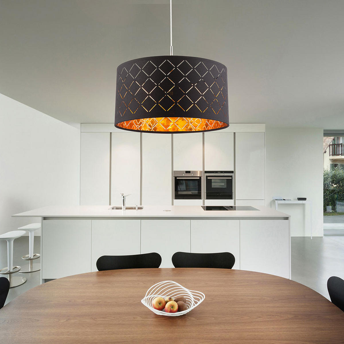 HÄNGELEUCHTE Metall Schwarz Gold - Schwarz, Metall (40/40/140cm) - Globo Lighting