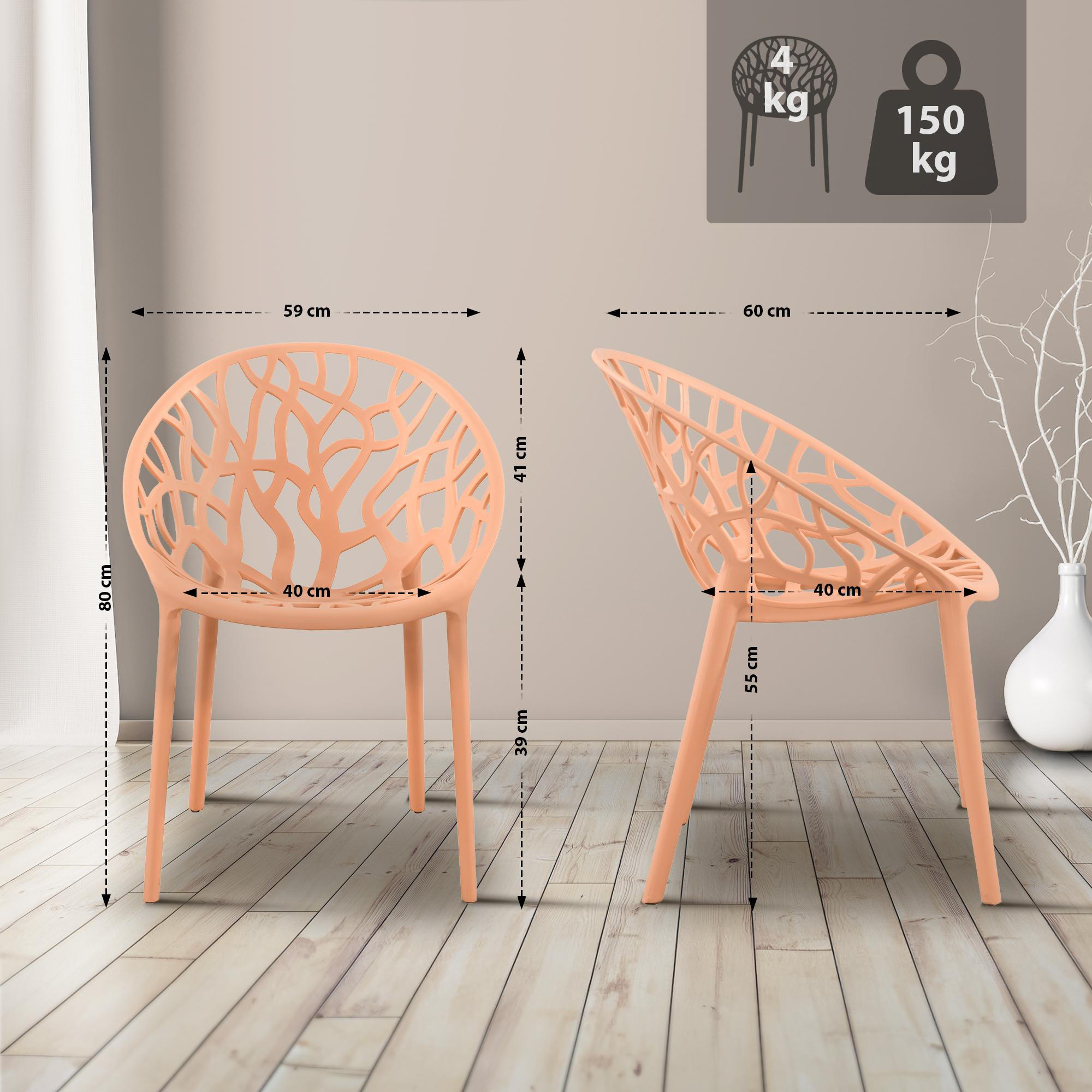 GARTENSTUHL Kunststoff Pfirsich - Pink, Kunststoff (59/80/60cm) - CLP